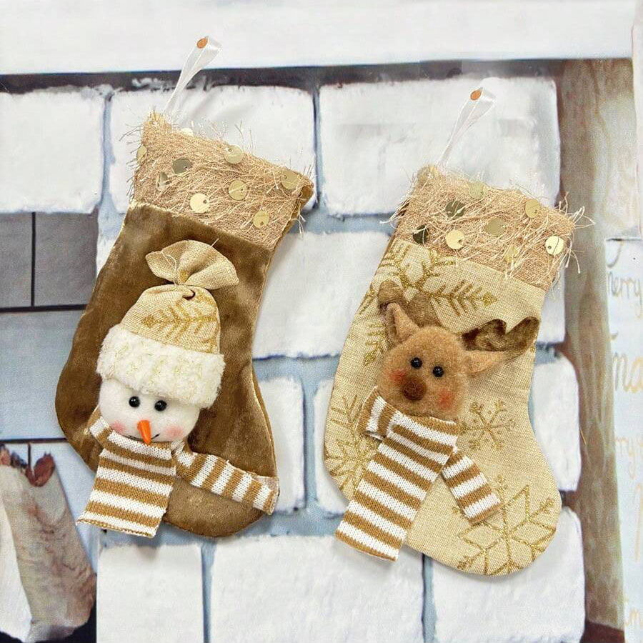 3 peças de meias decorativas d - Christmas Stocking Hanging avaliação e preço