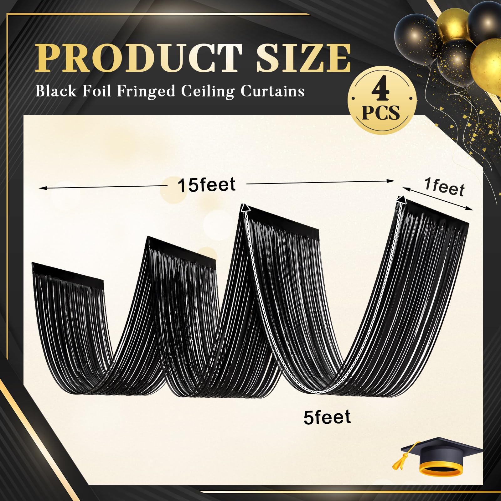 4 Peças de Cortina de Franjas  - Tinsel Garland Decoration avaliação e preço