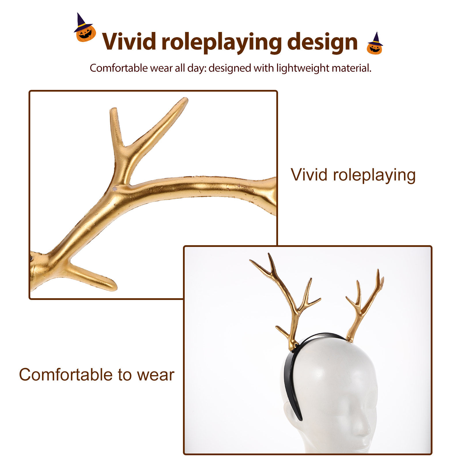 2 peças de tiara festiva com c - Reindeer Antlers Headband avaliação e preço