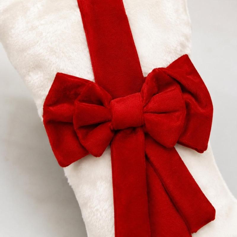 Meia tecido com detalhes laço  - Christmas Stocking Hanging avaliação e preço