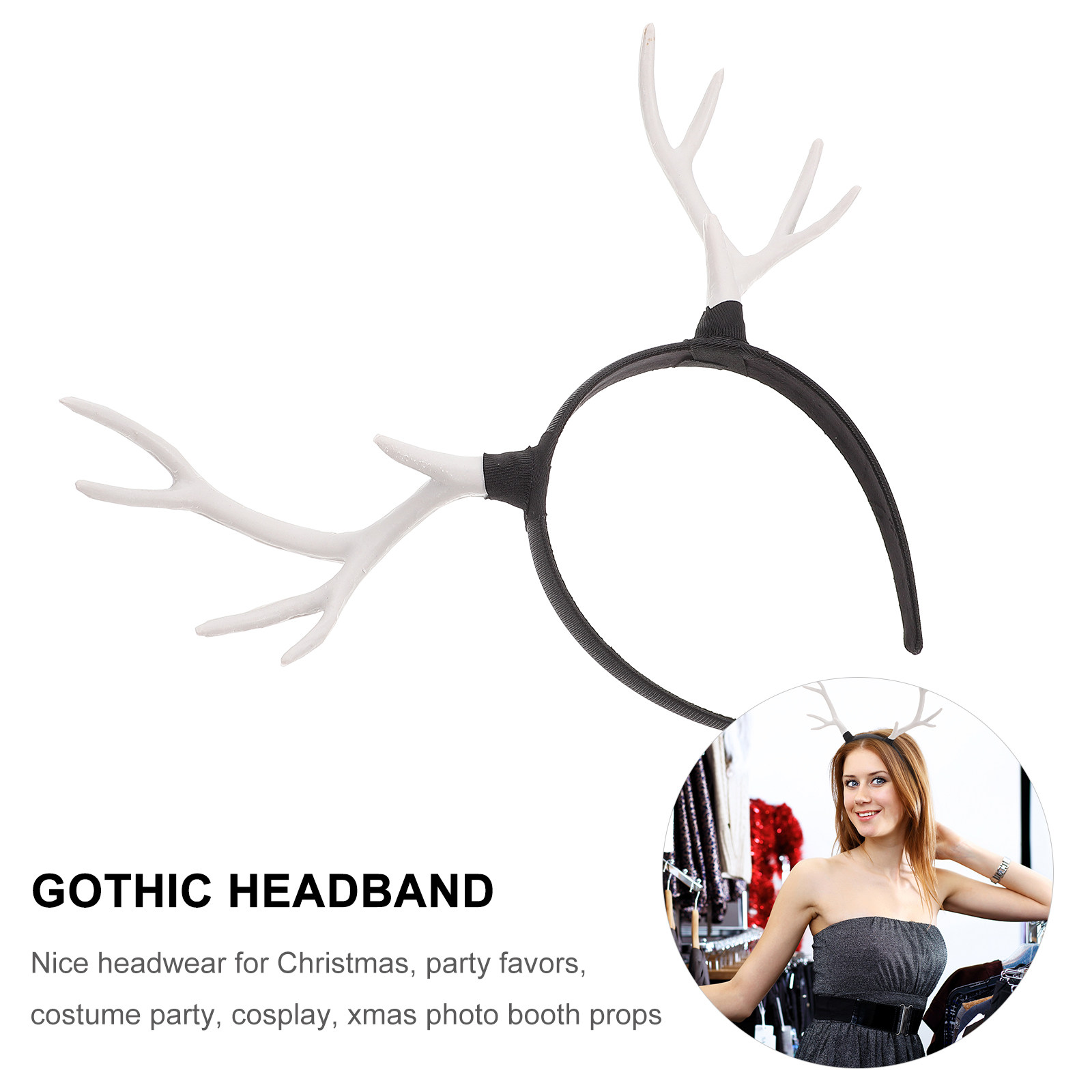 1 unidade de adorável tiara de - Reindeer Antlers Headband avaliação e preço