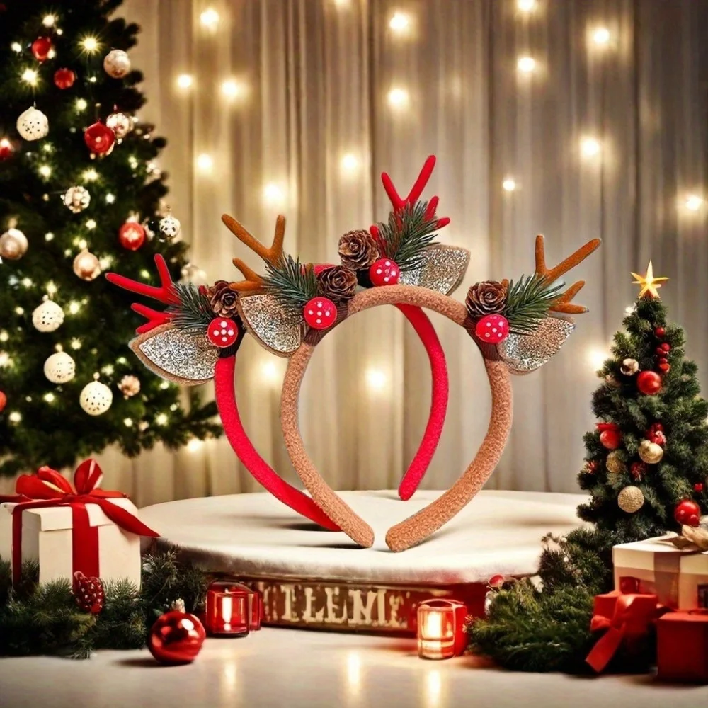 1pc natal headbands festas de  - Reindeer Antlers Headband avaliação e preço